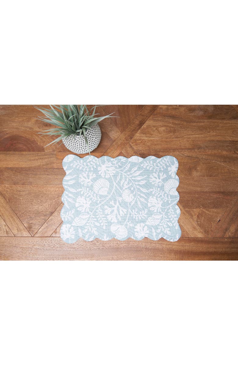 C&F Home Seafoam Reef Scalloped Placemats Set of 6 Nautical Design Coral, 13" x 19", Alternate, color, 