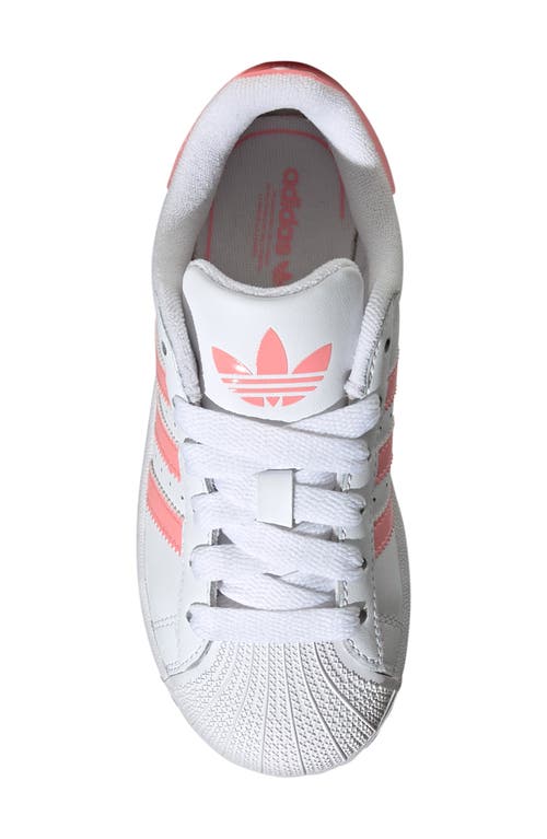 Adidas Originals Little Kids White & Pink Superstar Ii Sneakers In White/semi Pink Spark/white