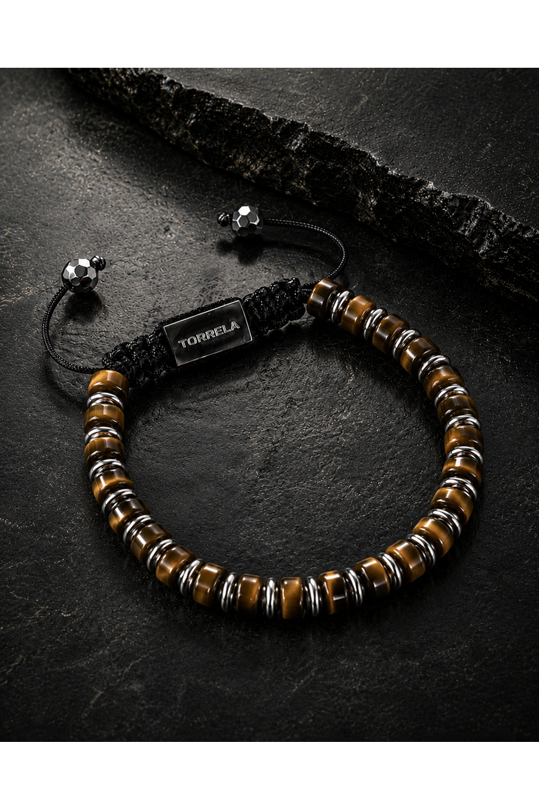 Brown Tiger Eye Heishi Beaded Bracelet, Alternate, color, Brown Tiger Eye