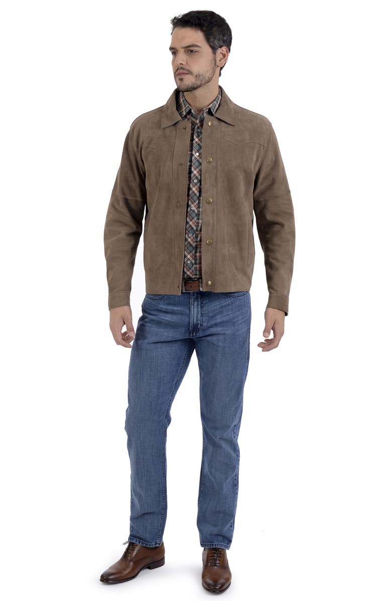 Frye Suede Long Sleeve Shacket, Alternate, color, Taupe