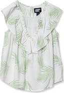 Lands' End Girls Breezy V-Neck Ruffle Top