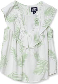 Lands' End Girls Breezy V-Neck Ruffle Top