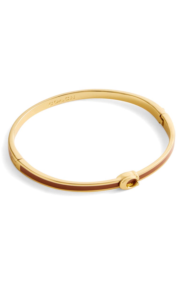 COACH Sculpted C Enamel Hinge Bangle, Alternate, color, 