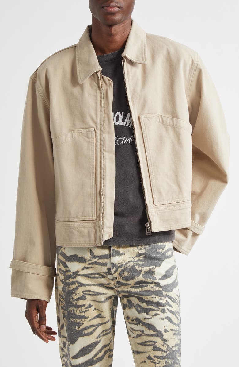 STOCKHOLM SURFBOARD CLUB Cotton Twill Work Jacket, Main, color, Sand