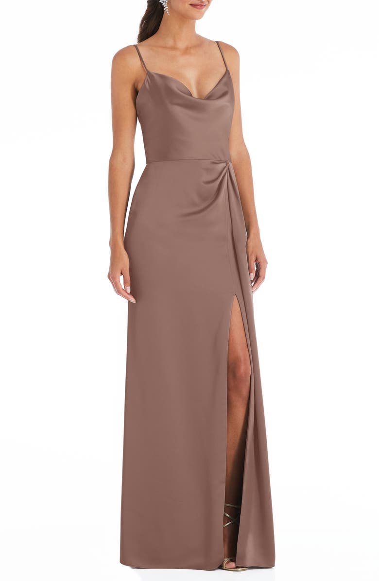 Dessy Collection Cowl Neck Evening Gown, Main, color, 