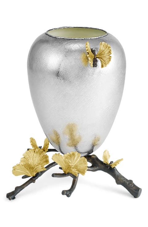 Butterfly Ginkgo Large Footed Vase