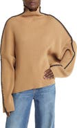 rag & bone Ally Whipstitch Detail Mock Neck Sweater