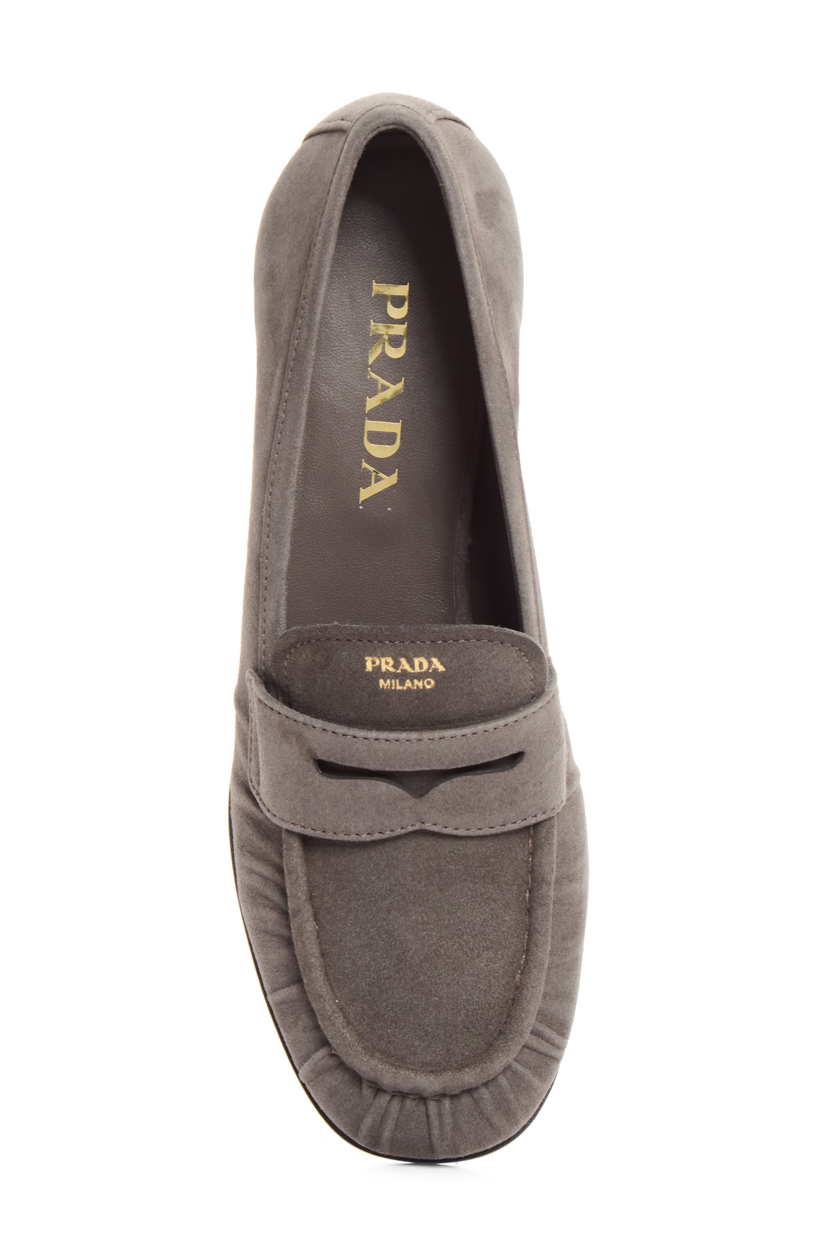 Ruched Penny Loafer, Alternate, color, GRAFITE