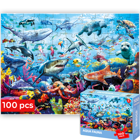Kids Jigsaw Puzzle Set - Illustrated 100-Piece Puzzles with Educational Themes