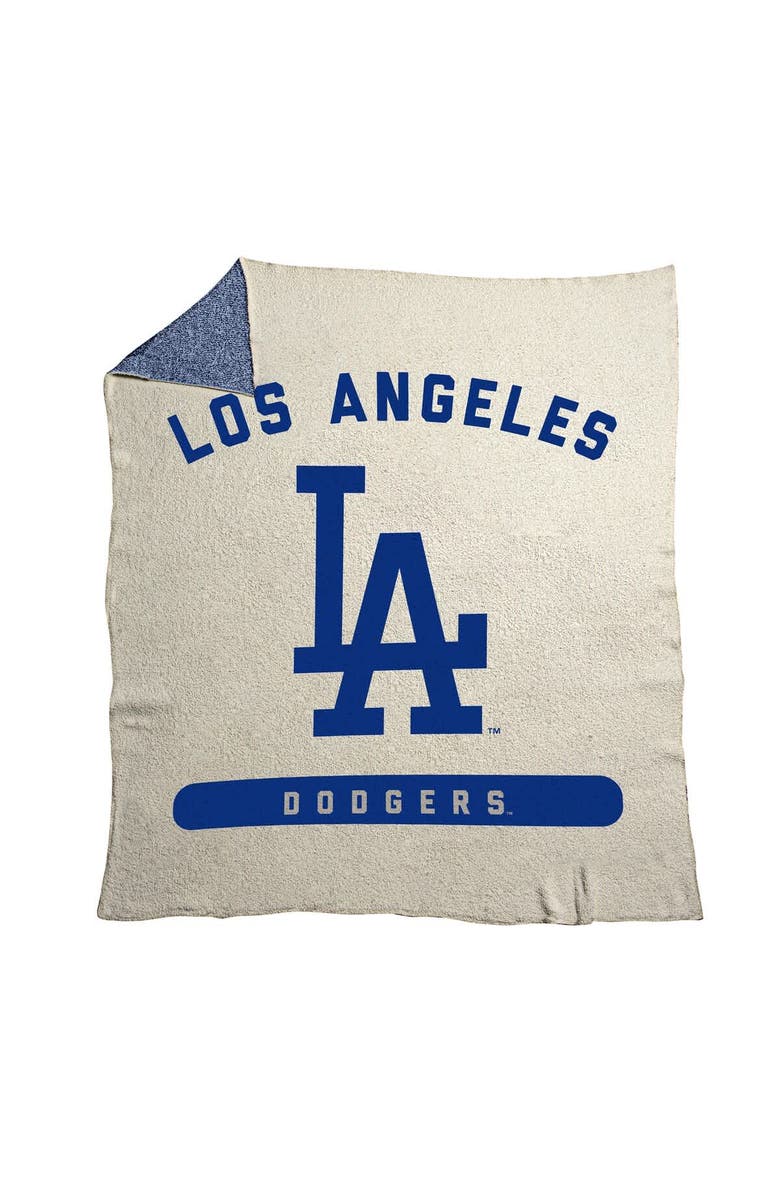 LOGO BRANDS Los Angeles Dodgers 50" x 60" Luxe Dreams Throw Blanket, Main, color, Oatmeal