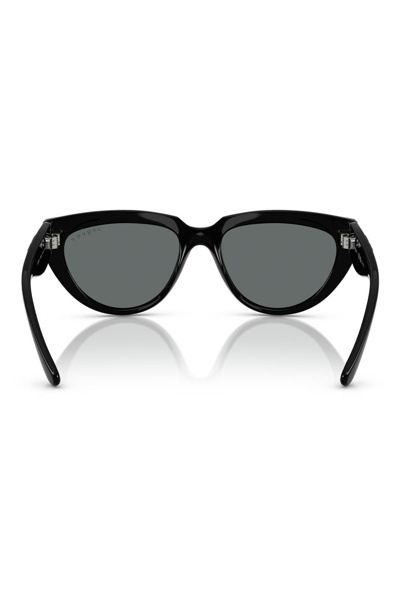 54mm Polarized Cat Eye Sunglasses, Alternate, color, BLACK
