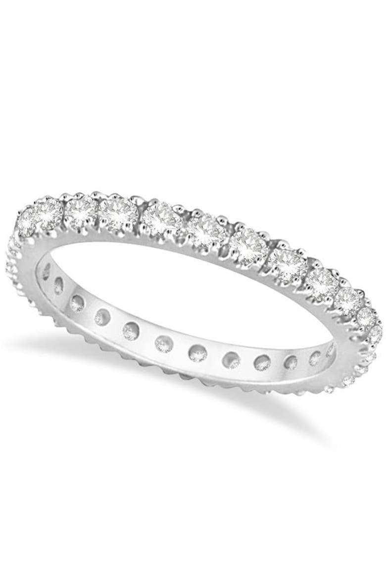 Natural Diamond Eternity Stackable Ring Band 14K, Main, color, Snow