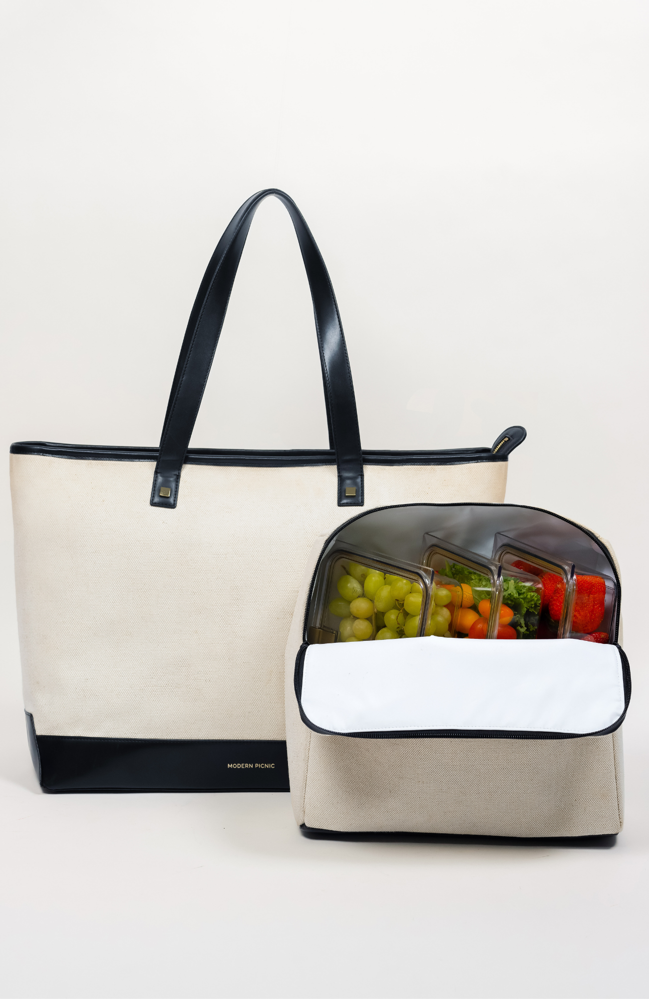 Modern Picnic THE TOTE, Alternate, color, Black Canvas