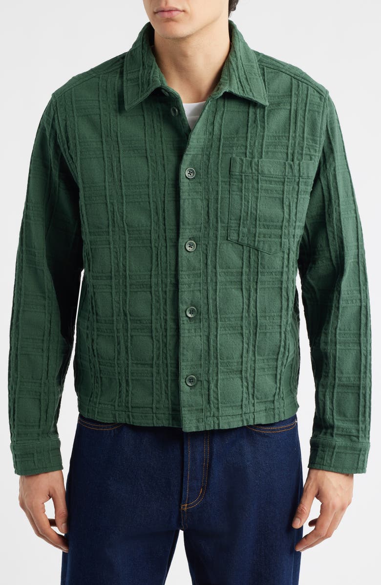 Percival Canyon Heavyweight Check Overshirt, Alternate, color, Forest