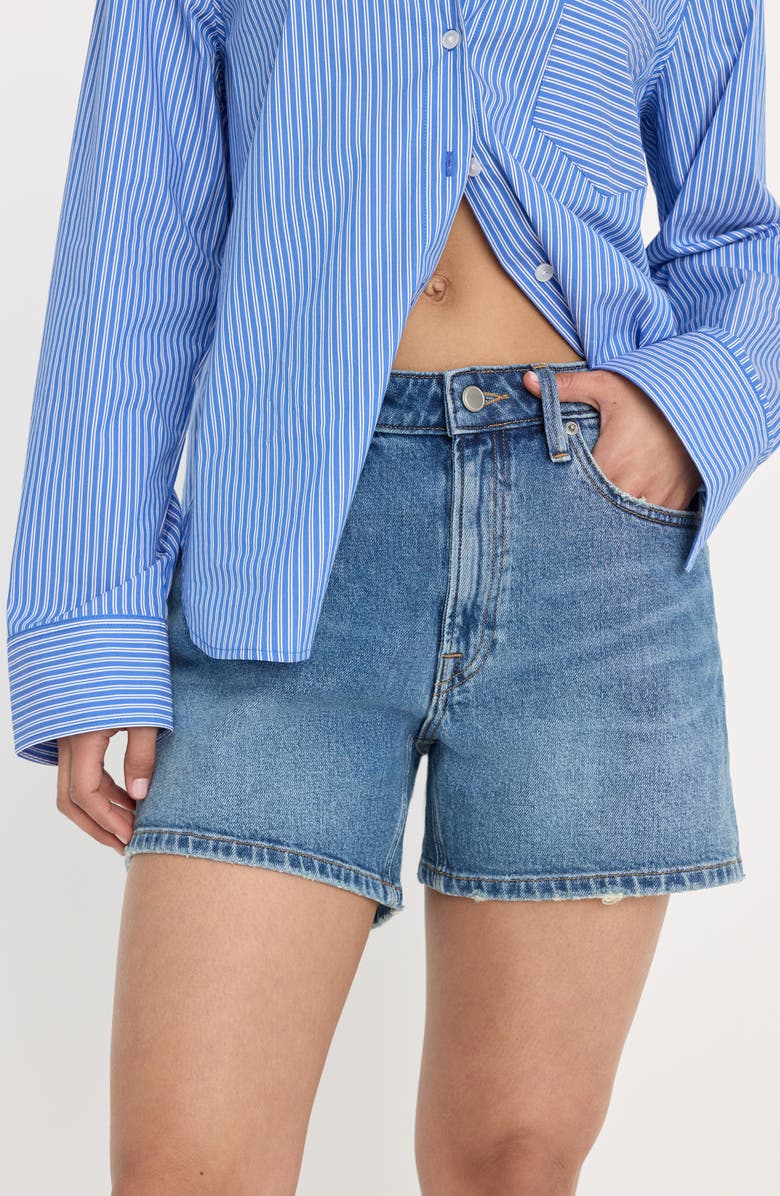 Good American Good Everyday Shorts, Alternate, color, Indigoi1102