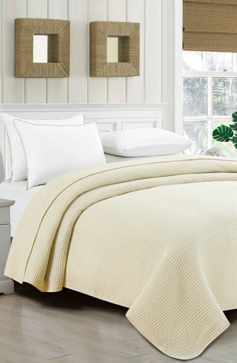 MELANGE HOME Wool Waffle Weave Blanket, Alternate, color, Ivory
