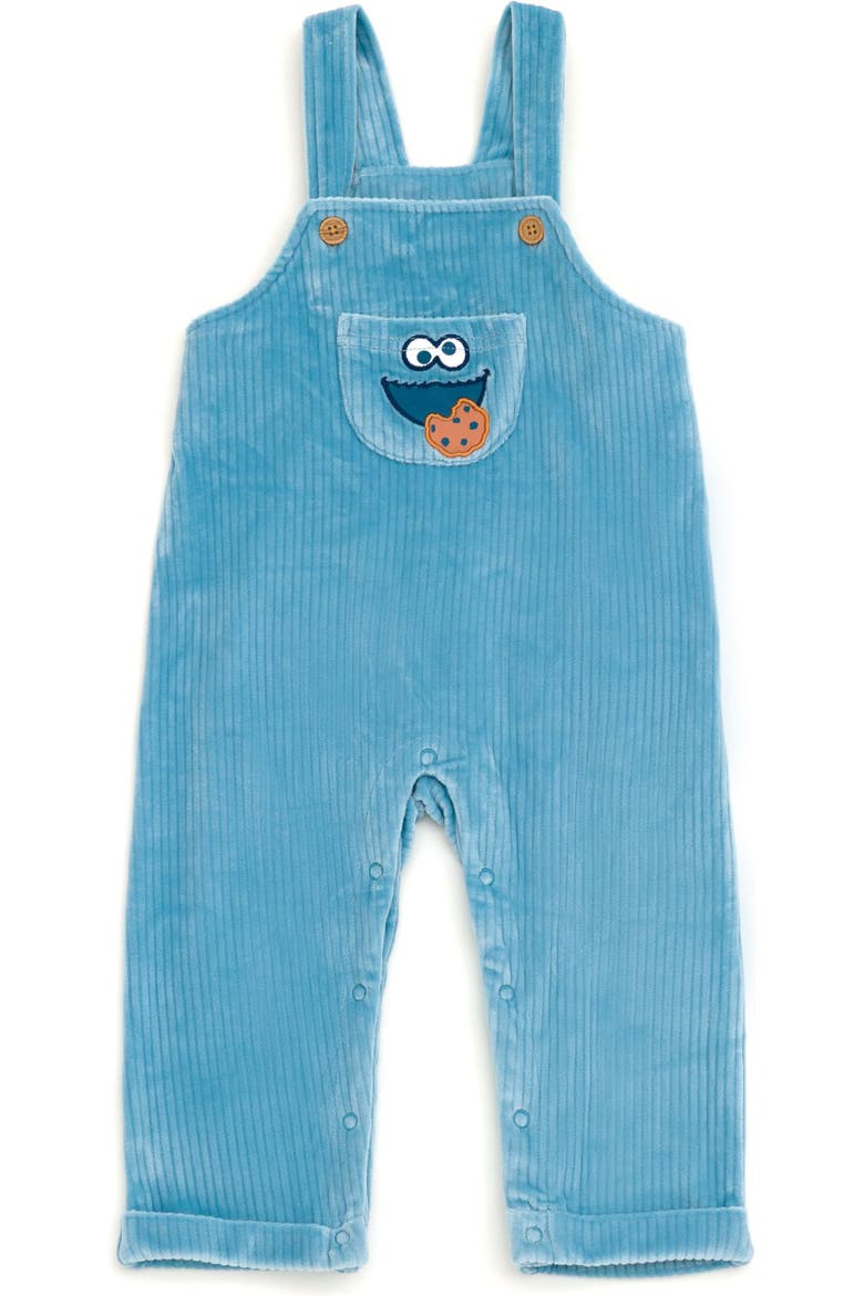 Cookie Monster 2-Piece Overalls and Tee Set, Alternate, color, Cookie Monster Blue