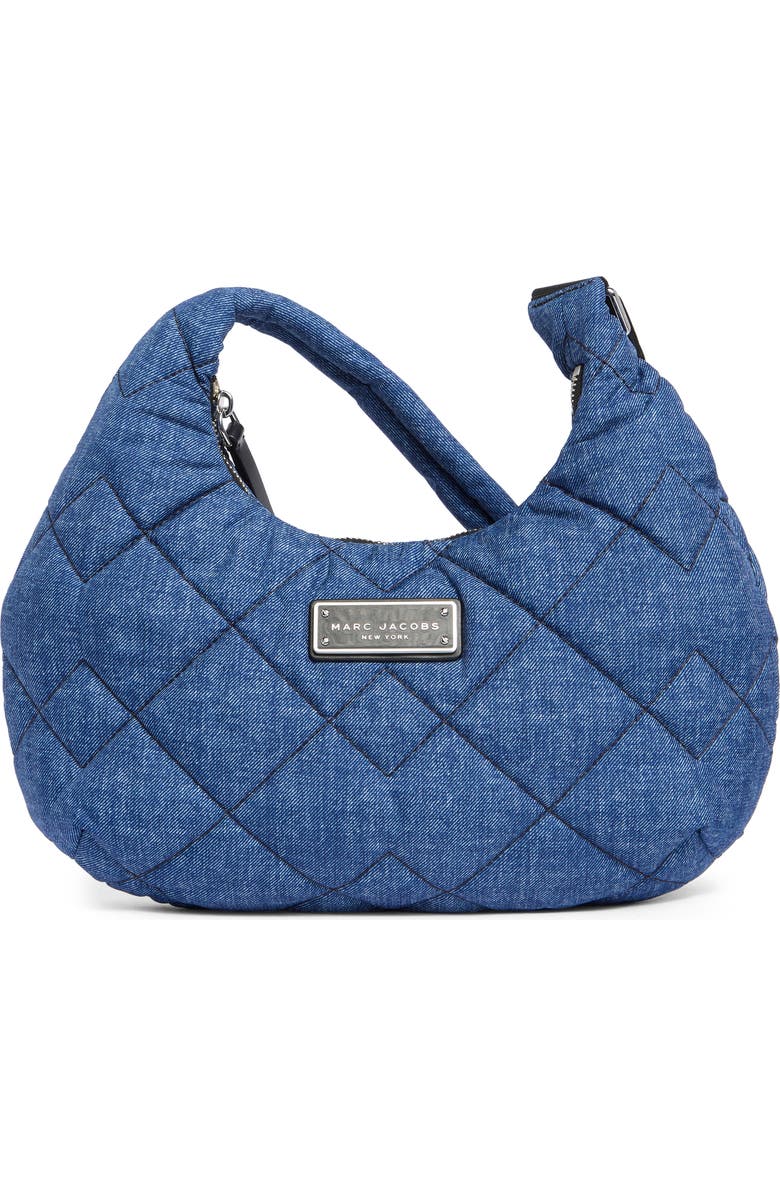 Marc Jacobs Quilted Denim Effect Nylon Crossbody Bag, Main, color, Denim Blue