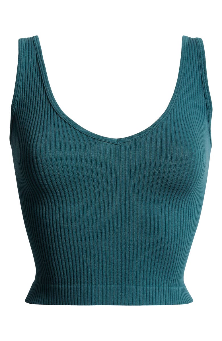Free People Rib Brami Crop Tank, Alternate, color, Forest Pool