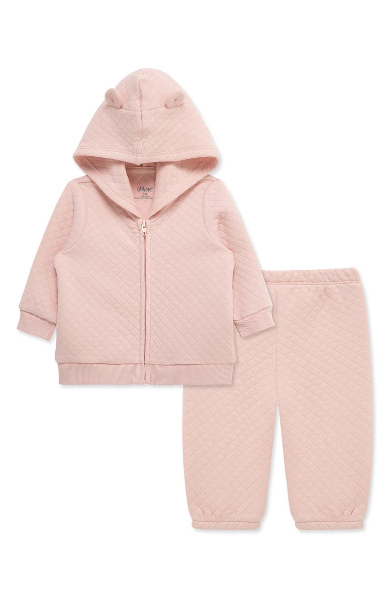 Little Me Quilted Full Zip Hoody & Sweatpants Set, Alternate, color, 