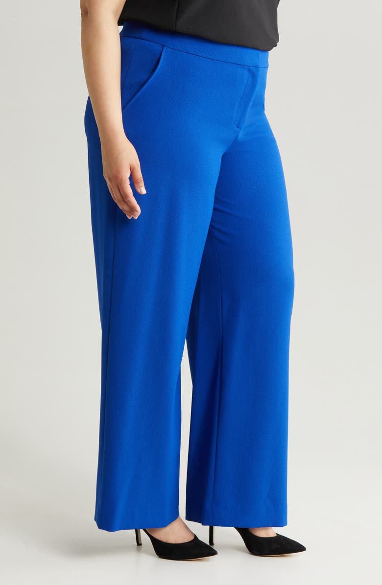 Tahari ASL Wide Leg Crepe Pants, Alternate, color, 