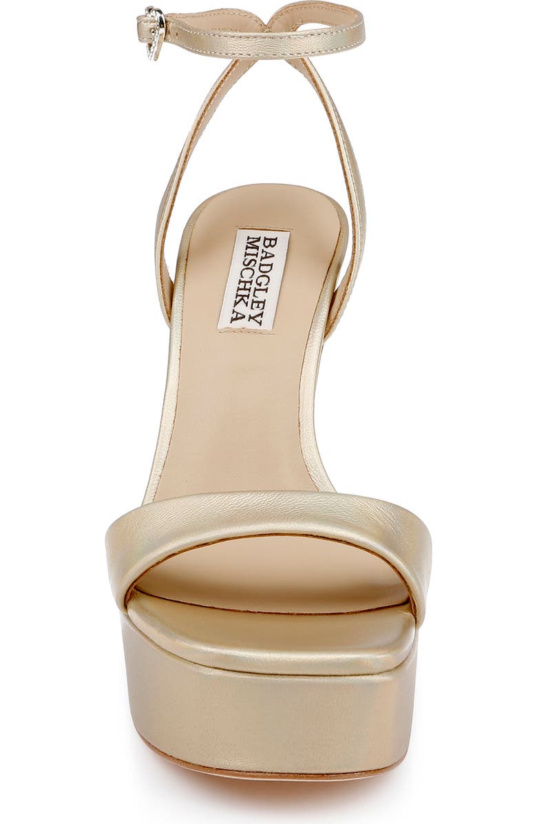 Badgley Mischka Collection Caia Ankle Strap Platform Sandal, Alternate, color, Gold/ Iridescent