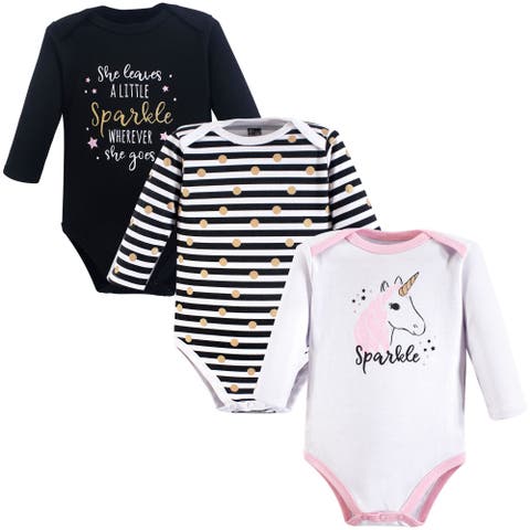 Little Soft Cotton Long-Sleeve One-Piece 3Pk