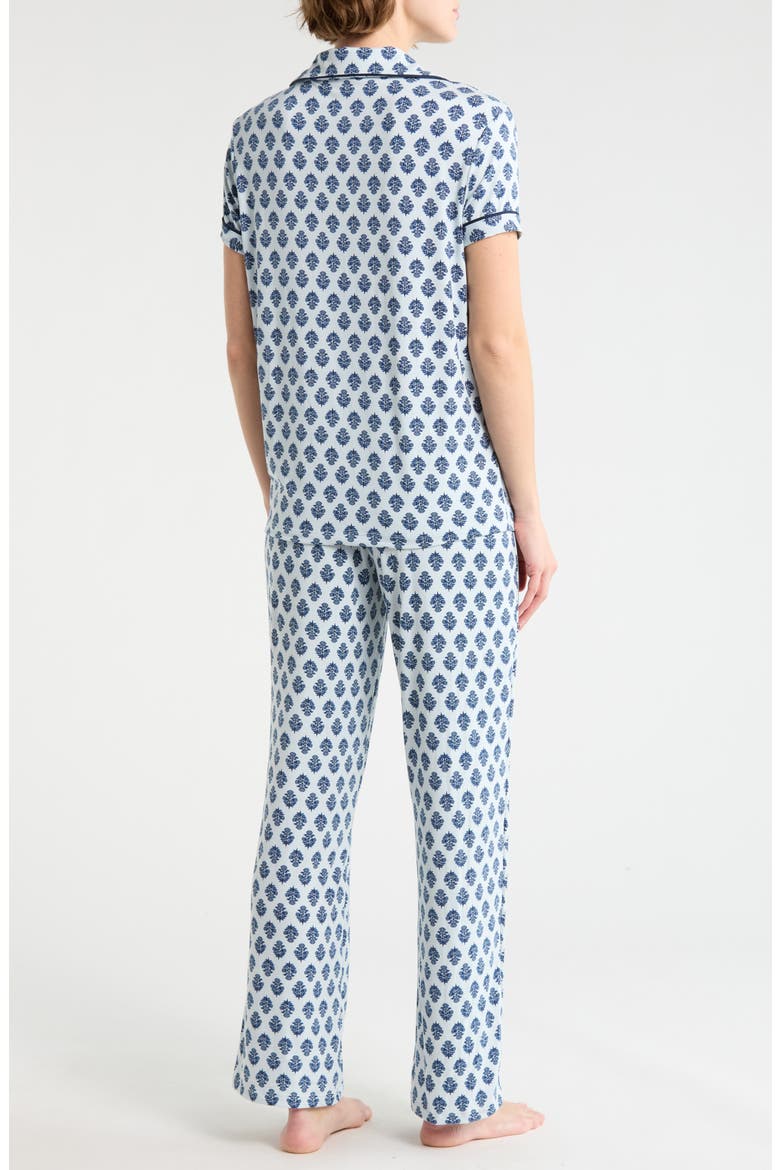 Mana 3-Piece Jersey Pajamas, Alternate, color, INDIGO BLOCK PRINT O