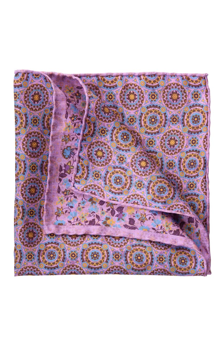 Elizabetta Rimini - Double Sided Silk Pocket Square for Men, Main, color, Pink