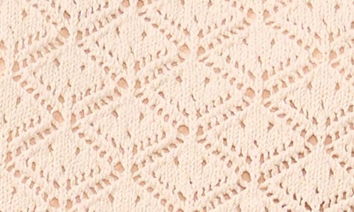 Vince Camuto Pointelle Short Sleeve Sweater In Sugar Oak