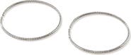John Hardy Carved Chain Hoop Earrings, Silver, 76.5mm