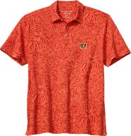 Tommy Bahama Men's Tommy Bahama Orange Cincinnati Bengals IslandZone Wild Hibiscus Tri-Blend Polo