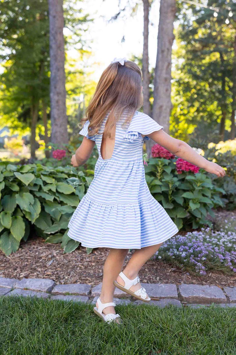 Stripe Knit Dress With Heart Cherries, Alternate, color, Blue/White