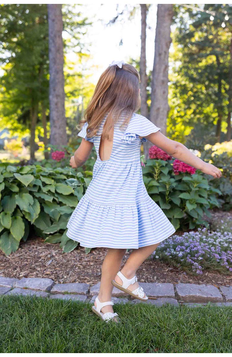 Florence Eiseman Stripe Knit Dress With Heart Cherries, Alternate, color, Blue/White