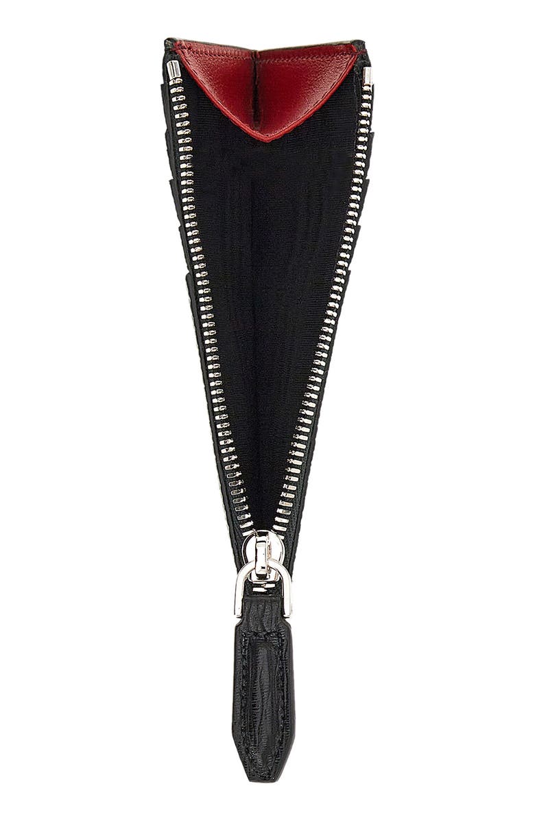 FERRAGAMO Revival Double Gancio Bicolor Zip Card Case, Alternate, color, Nero Red Ferragamo