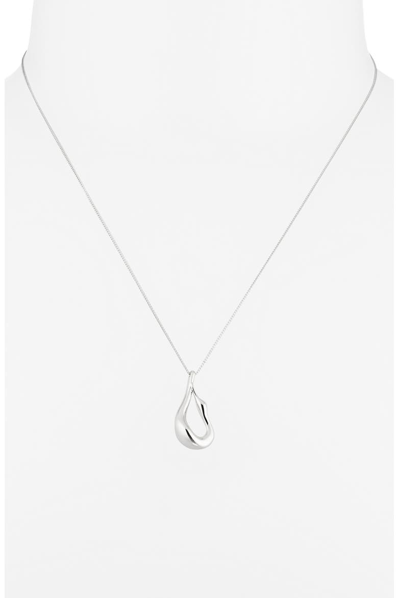 Mini Egret Pendent Necklace, Alternate, color, HIGH POLISH SILVER