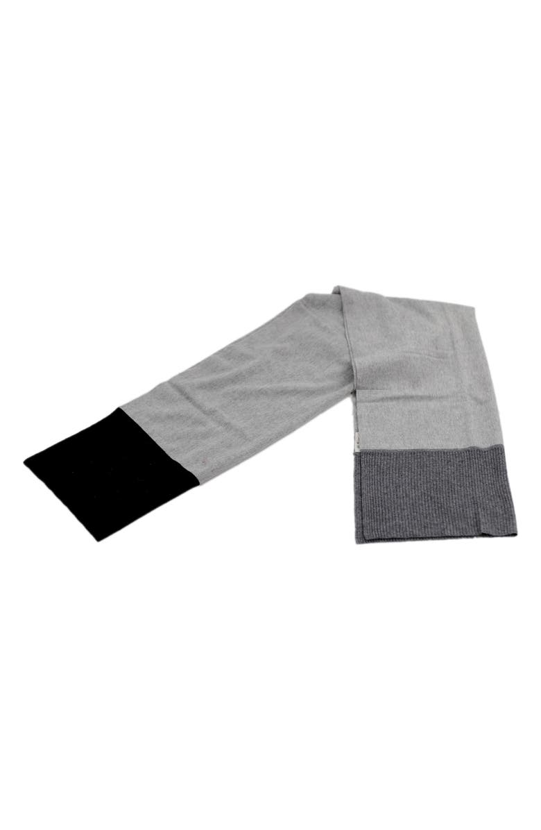 La Fiorentina Cashmere Three-Tone Scarf, Alternate, color, Grey/Black