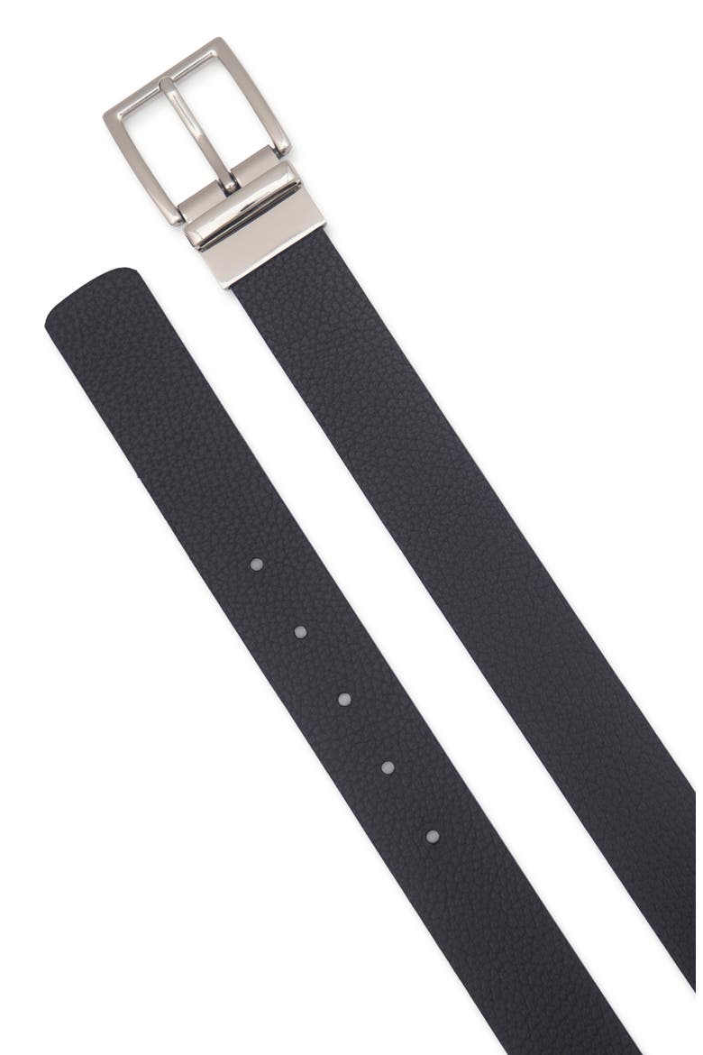 Pebble Leather Belt, Alternate, color, BLACK/ PALLADIUM