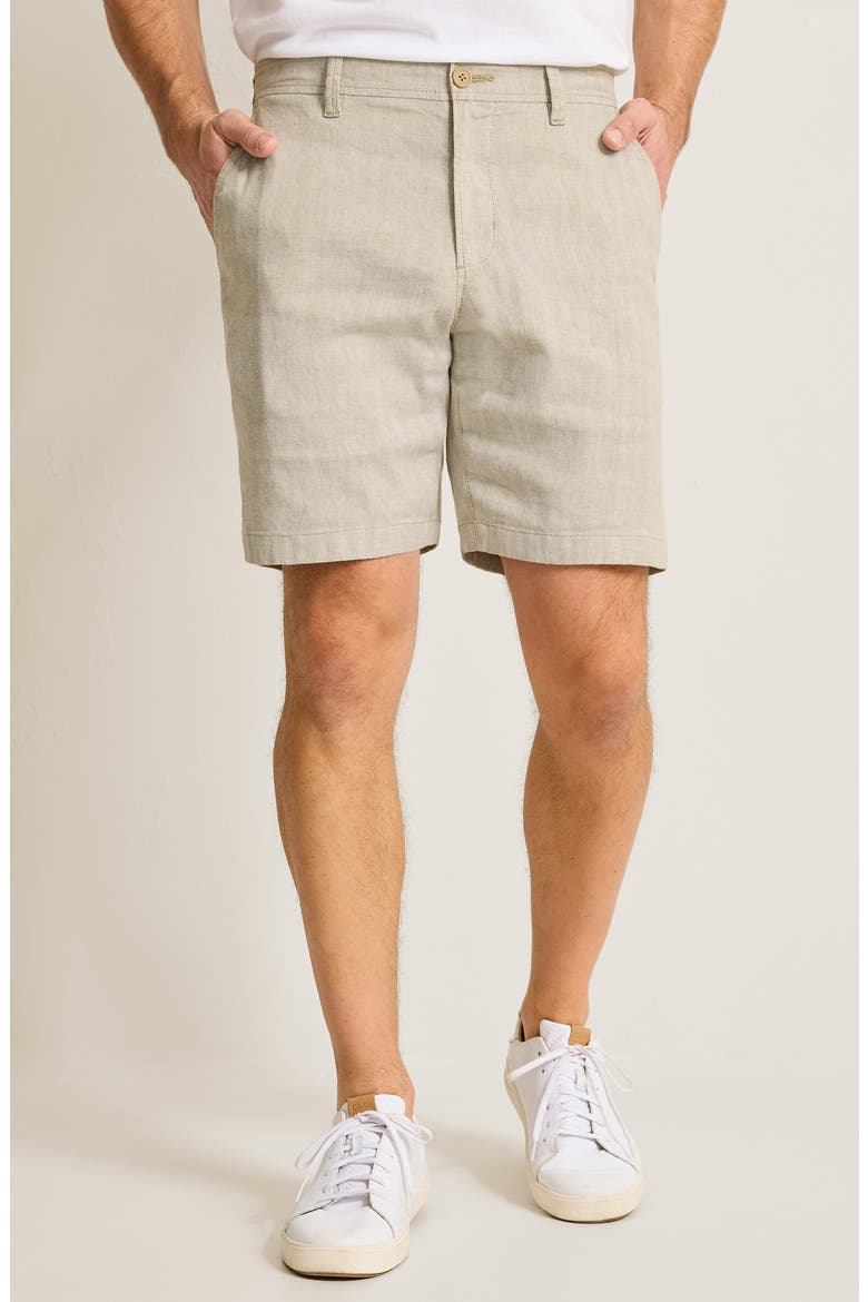 Beach Coast Linen Blend Shorts, Main, color, BEACH