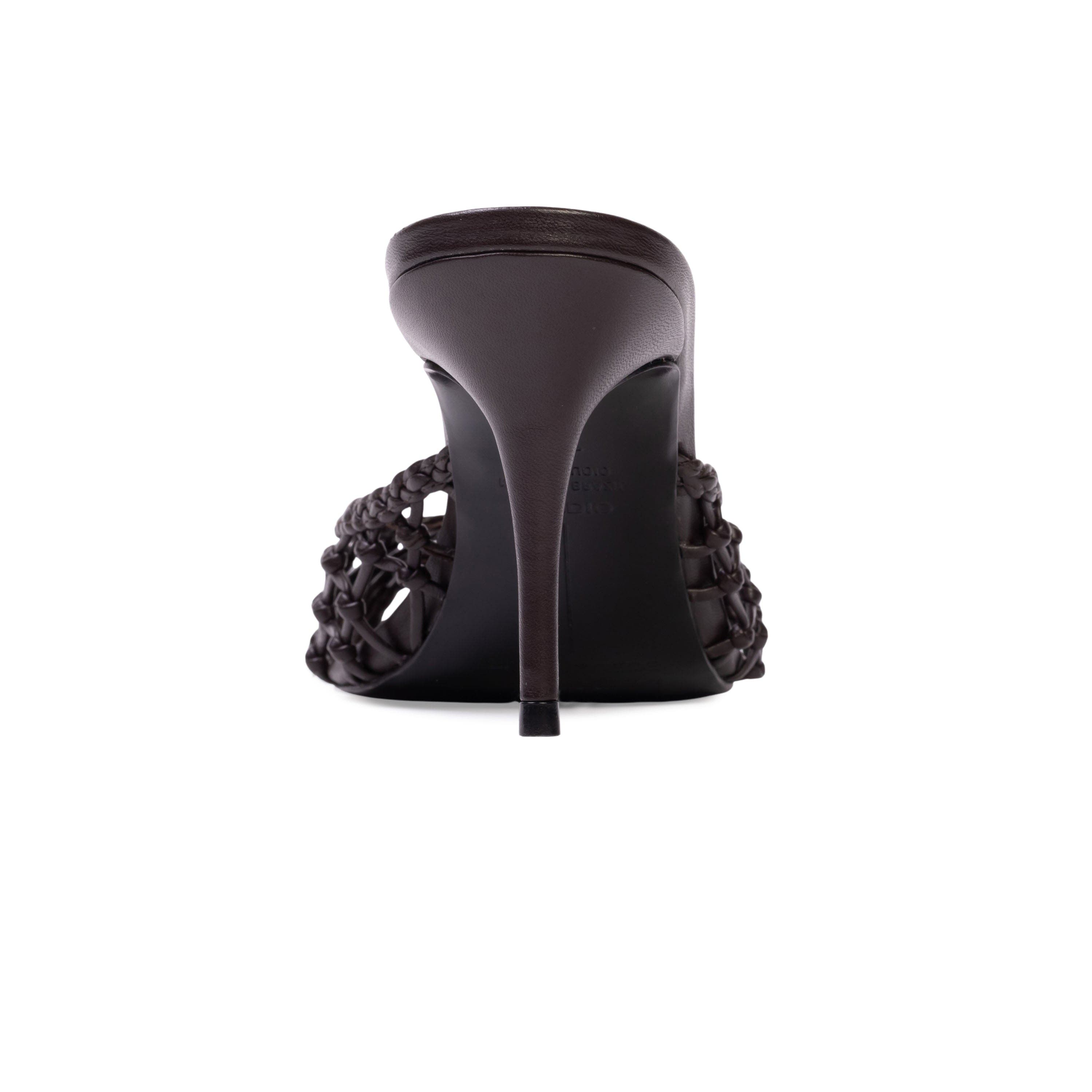 BLACK SUEDE STUDIO Peach 80 Mule, Alternate, color, Black Coffee Leather