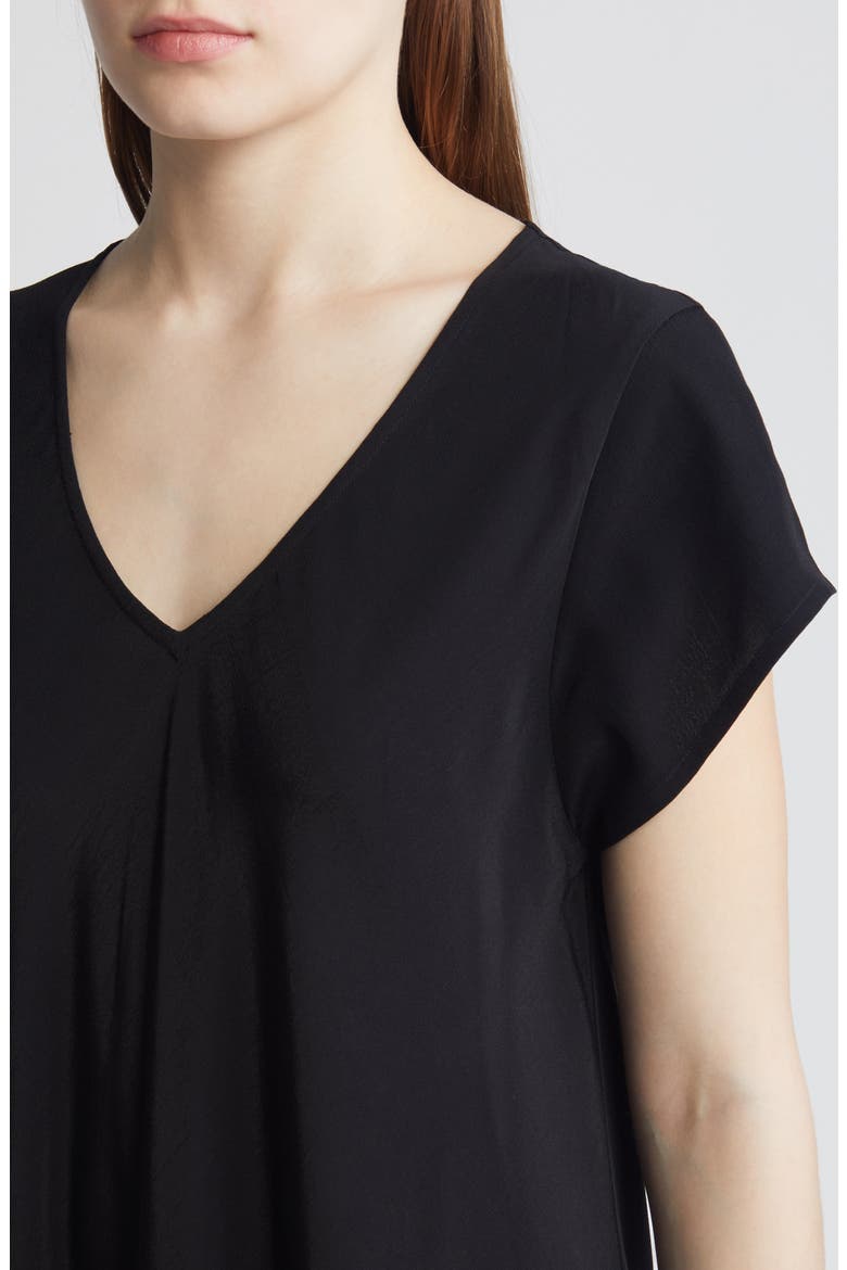 Nebili V-Neck Shift Dress, Alternate, color, BLACK