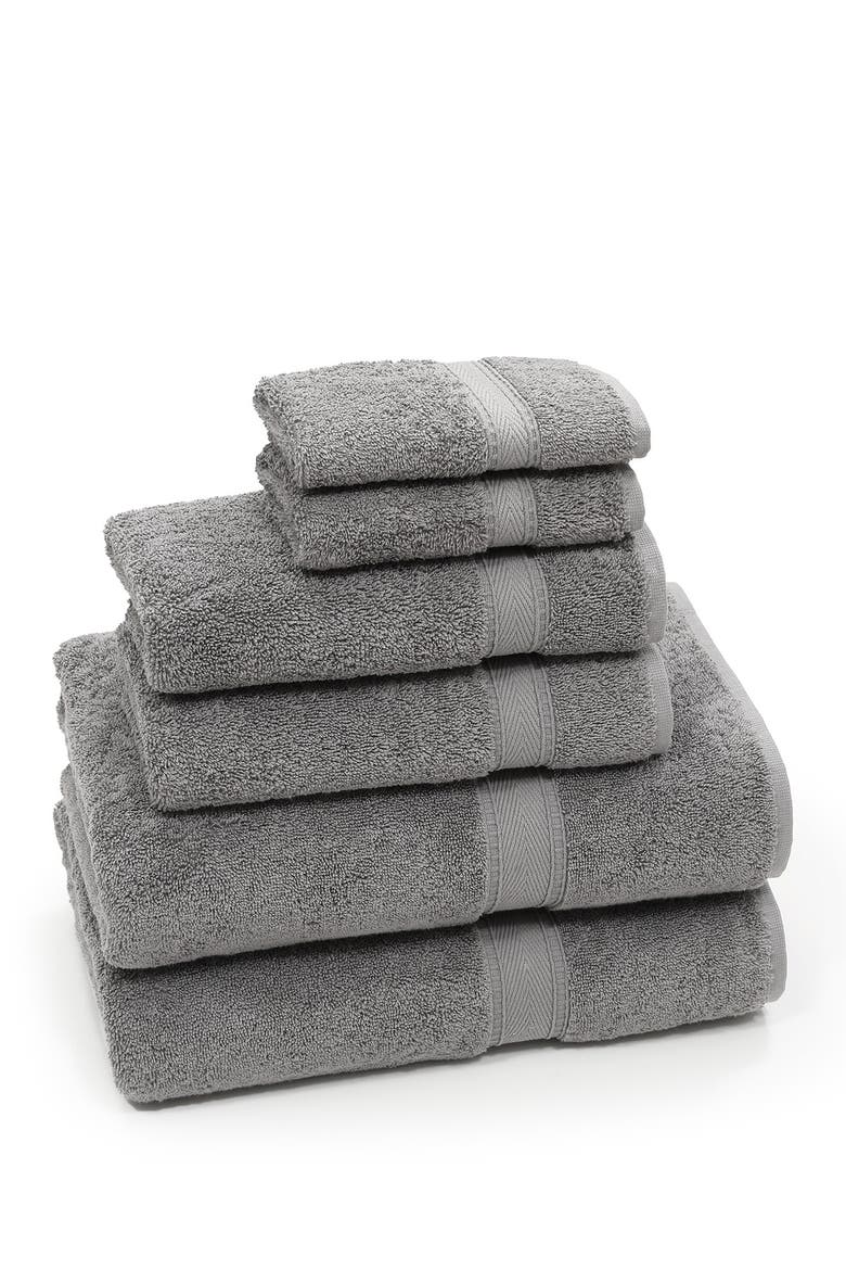 Sinemis Terry 6-Piece Towel Set - Dark Grey, Alternate, color, DARK GREY