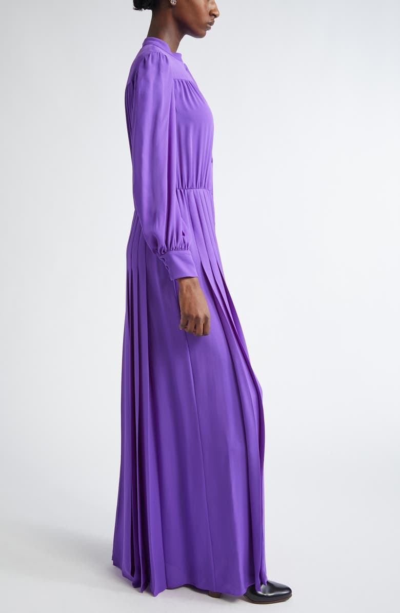 Valentino Garavani Long Sleeve Silk Georgette Shirtdress Gown, Alternate, color, 