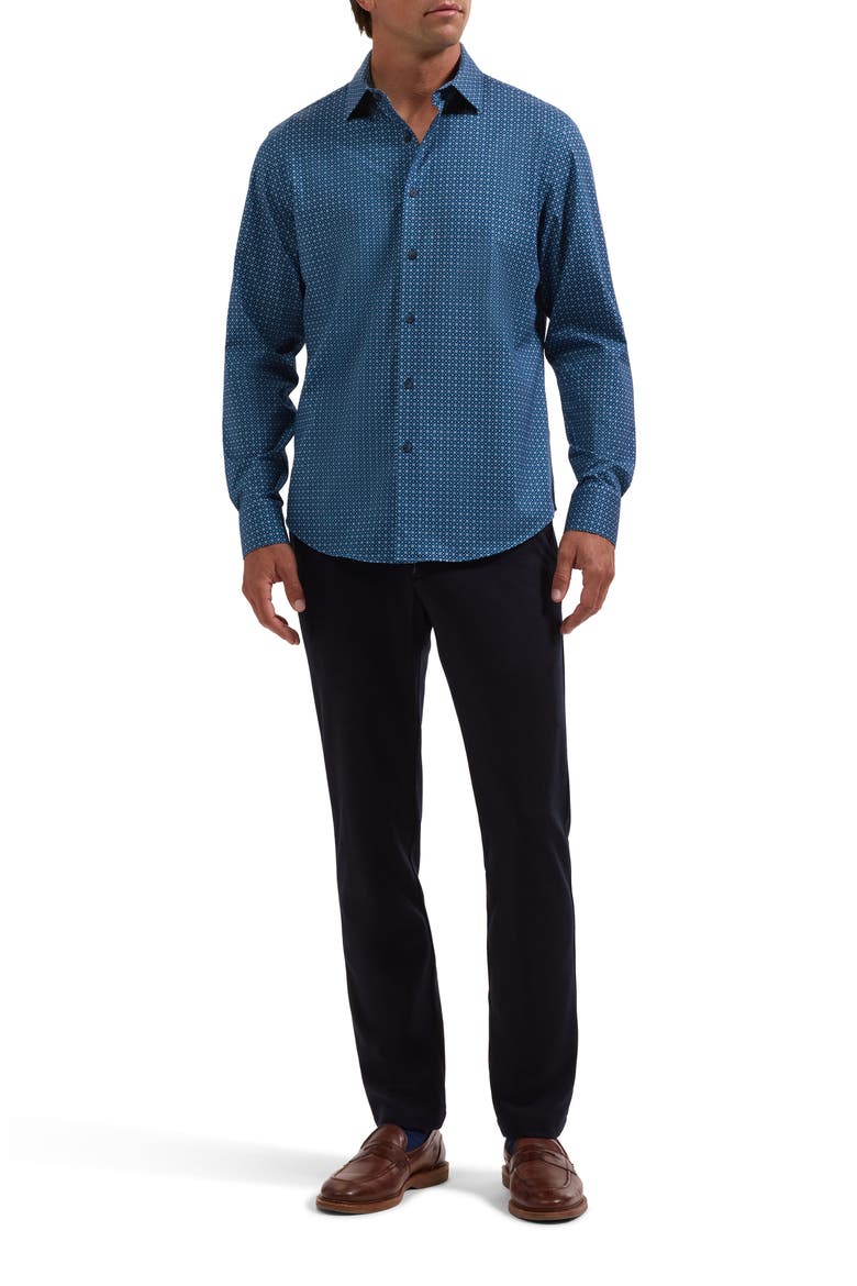 James OoohCotton Print Long Sleeve Shirt, Alternate, color, NAVY
