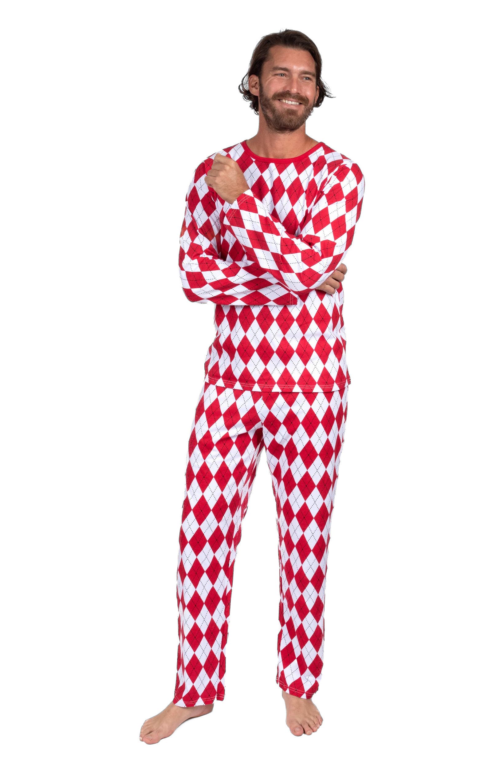 Argyle Red & White