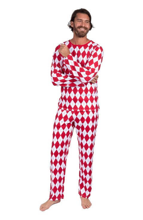 Men
s Loose Fit Cotton Matching Family Holiday Pajamas, Classic 
Geometric Patterns