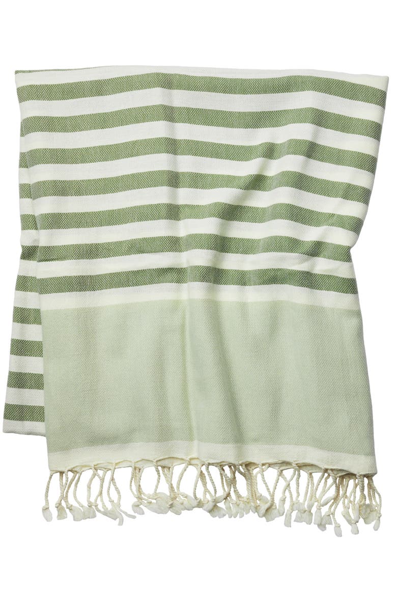 Feelgoodz Artisan Crafted Cotton Turkish Towel Beach Bath, Main, color, Sage