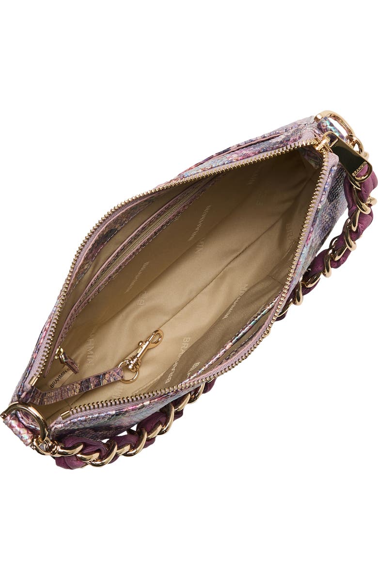 Brahmin Mod Shayna Croc Embossed Leather Shoulder Bag, Alternate, color, Dewberry