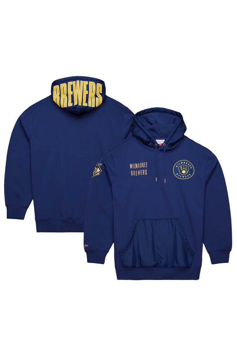Men's Mitchell & Ness Navy Milwaukee Brewers Team OG 2.0 Current Logo Pullover Hoodie, Alternate, color, Navy