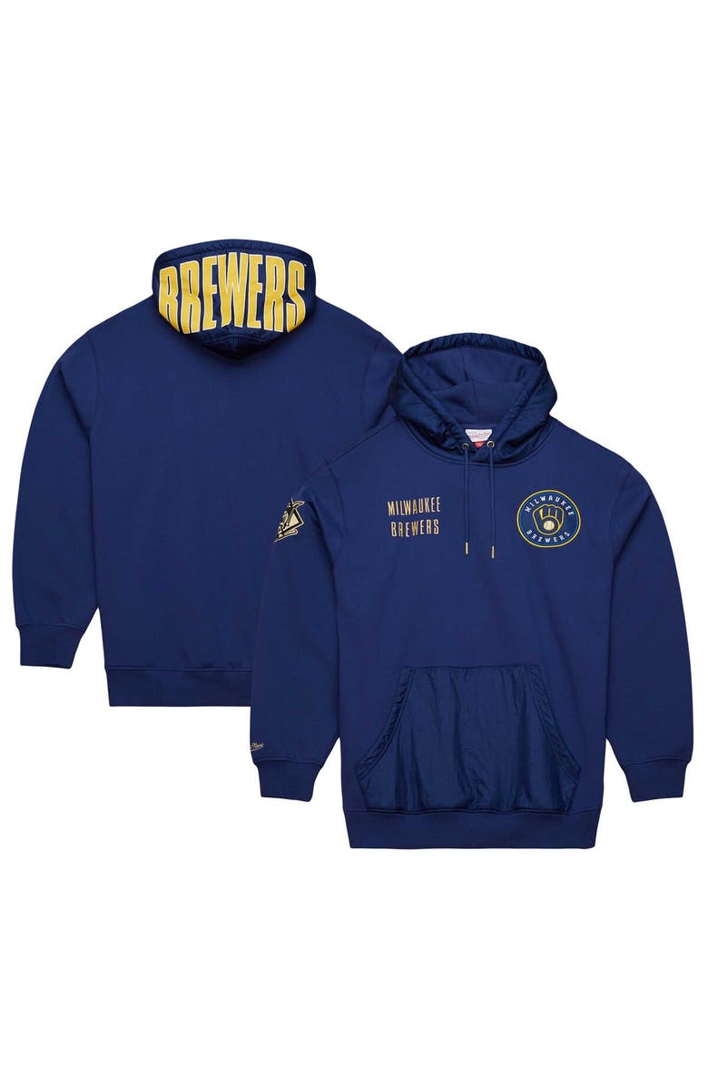 Mitchell & Ness Men's Mitchell & Ness Navy Milwaukee Brewers Team OG 2.0 Current Logo Pullover Hoodie, Alternate, color, Navy